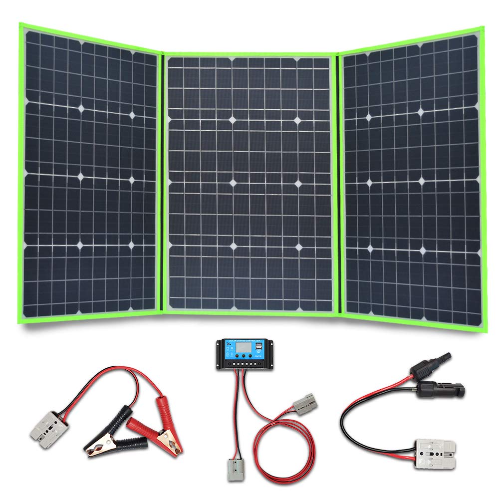 XINPUGUANG 150W (3X 50W) Panel solar plegables 12v Monocristalino Silicona Flexible Cargador Solar para 12V Batería Camper Canvan Camping Senderismo